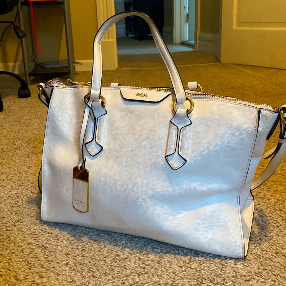 Ralph Lauren white leather bag, very hood condition.
